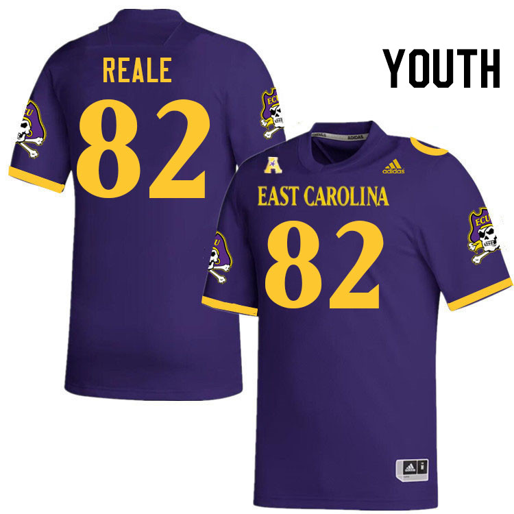 Youth #82 Gage Reale ECU Pirates College Football Jerseys Stitched-Purple